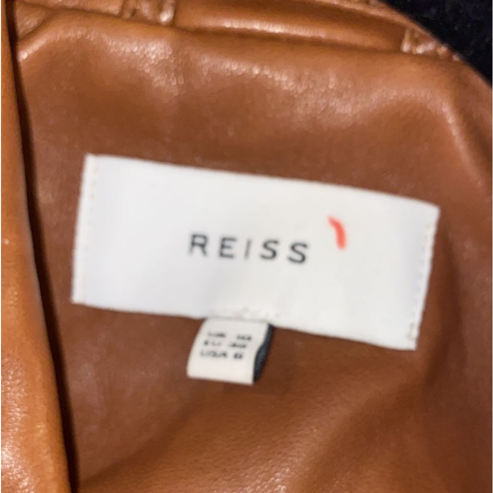 REISS Blair Leather Biker Jacket - Picture 12 of 12